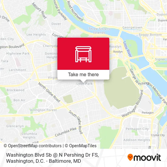 Washington Blvd Sb @ N Pershing Dr FS map