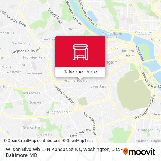 Wilson Blvd Wb @ N Kansas St Ns map