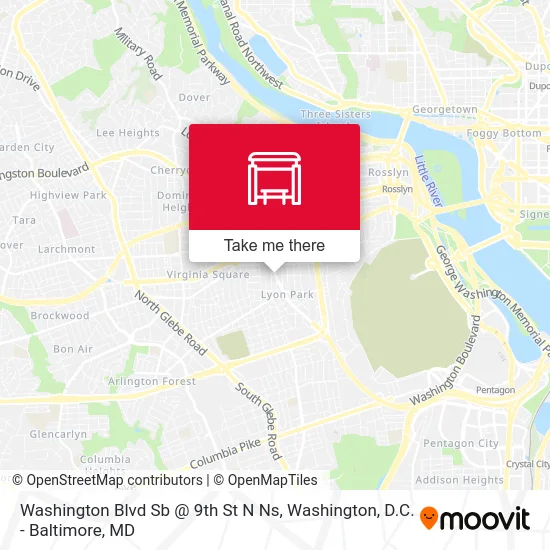 Washington Blvd Sb @ 9th St N Ns map