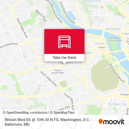 Wilson Blvd Eb @ 10th St N FS map