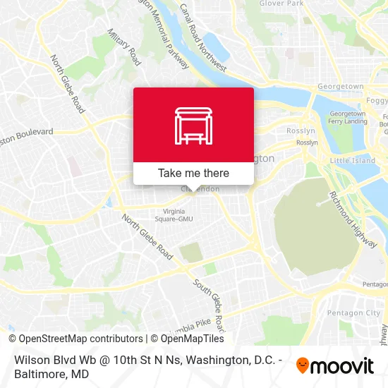 Wilson Blvd Wb @ 10th St N Ns map