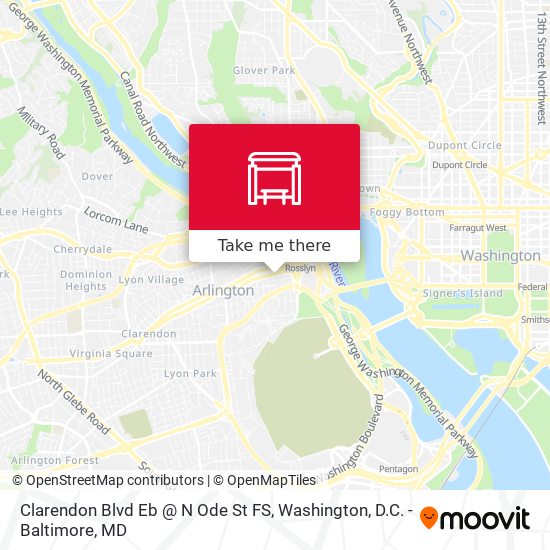 Clarendon Blvd Eb @ N Ode St FS map