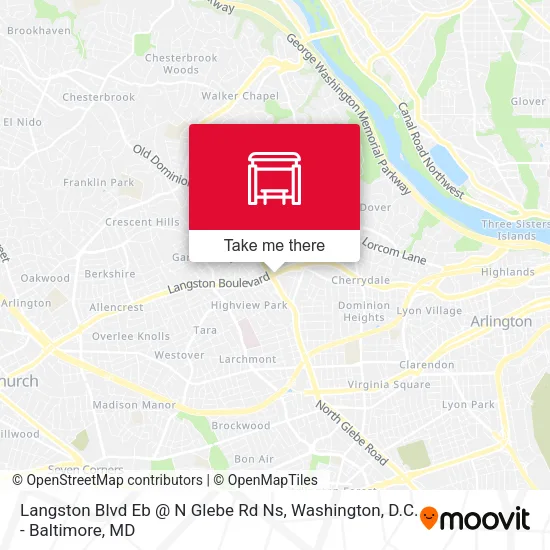 Langston Blvd Eb @ N Glebe Rd Ns map