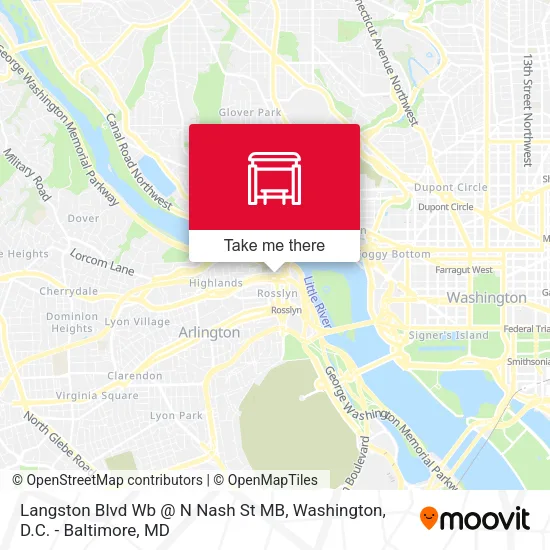 Langston Blvd Wb @ N Nash St MB map