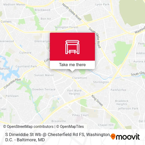 S Dinwiddie St Wb @ Chesterfield Rd FS map