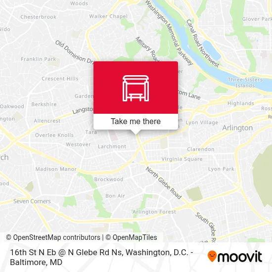 Mapa de 16th St N Eb @ N Glebe Rd Ns