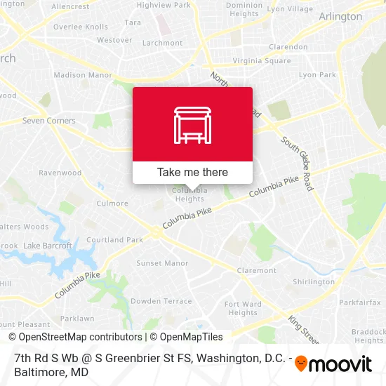 7th Rd S Wb @ S Greenbrier St FS map