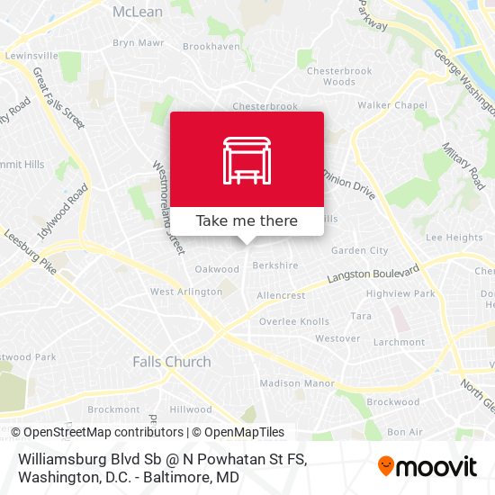 Williamsburg Blvd Sb @ N Powhatan St FS map