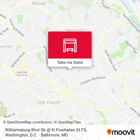 Williamsburg Blvd Sb @ N Powhatan St FS map