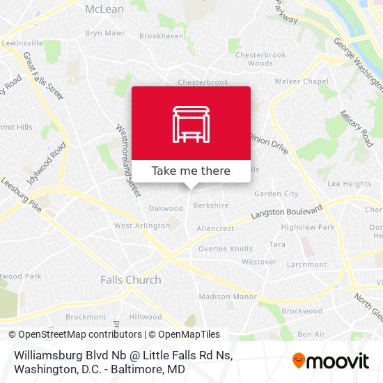 Williamsburg Blvd Nb @ Little Falls Rd Ns map