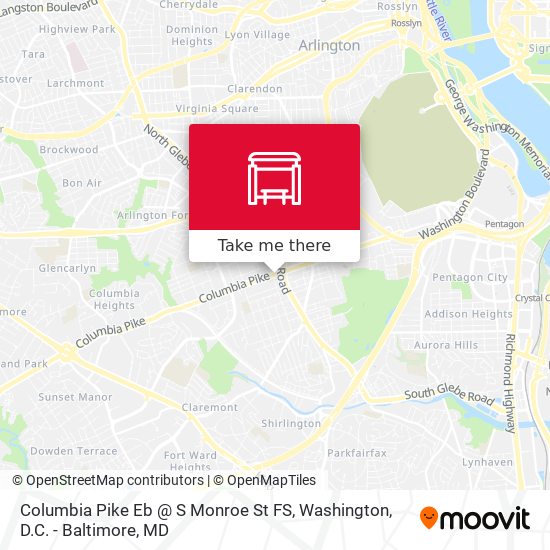 Columbia Pike Eb @ S Monroe St FS map