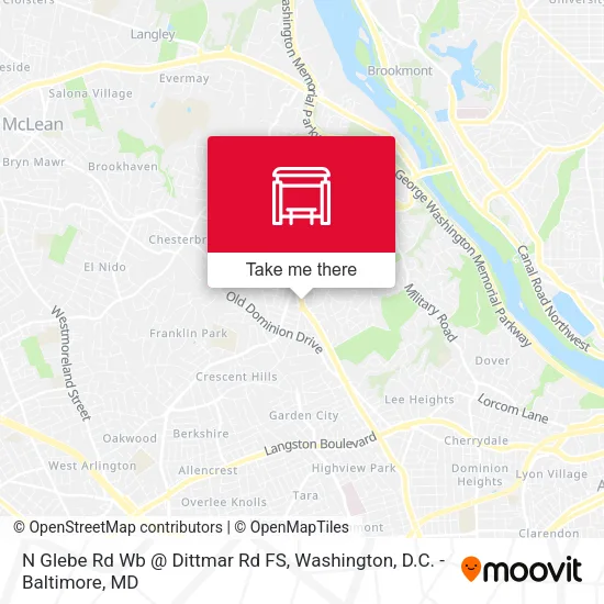 N Glebe Rd Wb @ Dittmar Rd FS map