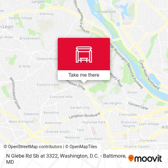 N Glebe Rd Sb at 3322 map