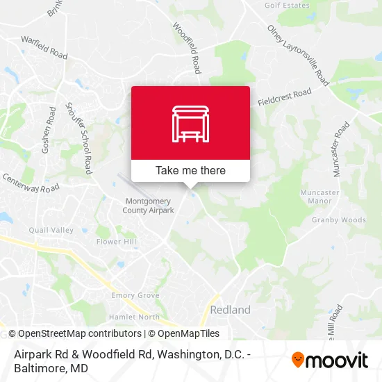 Airpark Rd & Woodfield Rd map