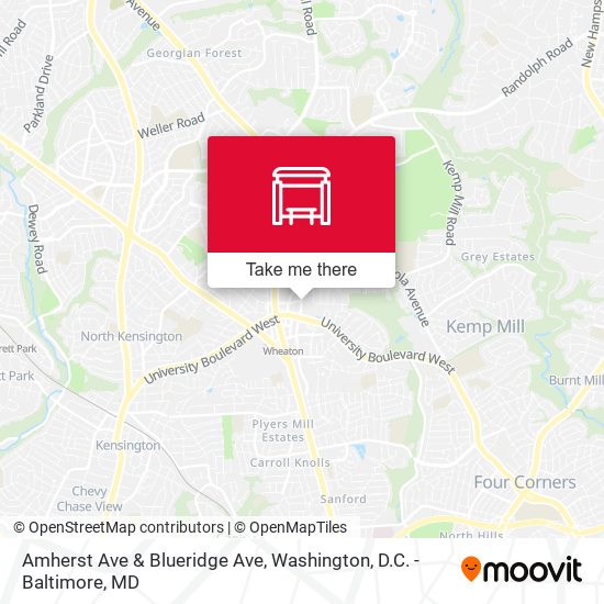 Mapa de Amherst Ave & Blueridge Ave