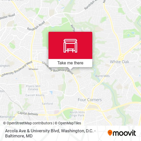 Arcola Ave & University Blvd map