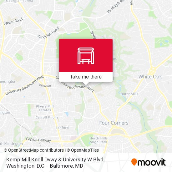 Kemp Mill Knoll Dvwy & University W Blvd map