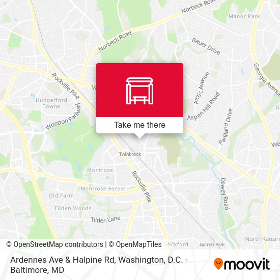 Ardennes Ave & Halpine Rd map