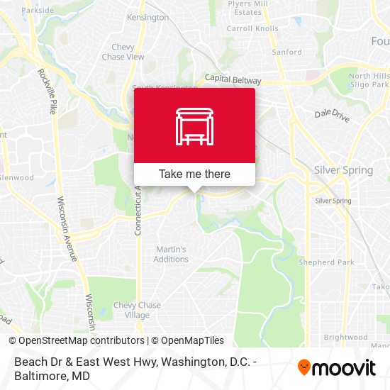 Beach Dr & East West Hwy map