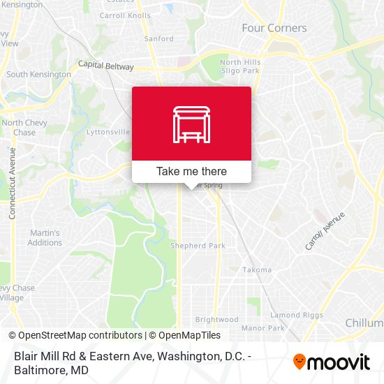 Blair Mill Rd & Eastern Ave map