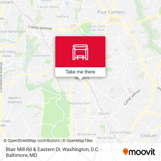 Blair Mill Rd & Eastern Dr map