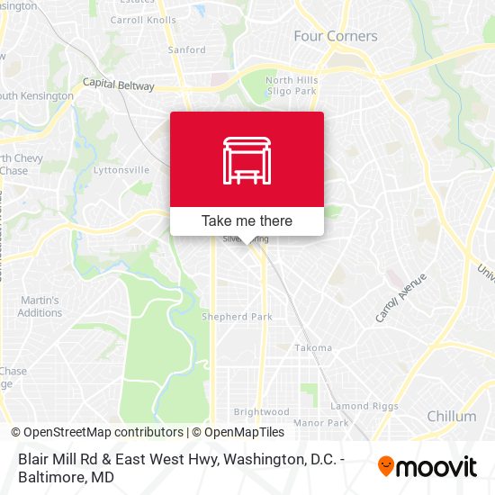 Blair Mill Rd & East West Hwy map