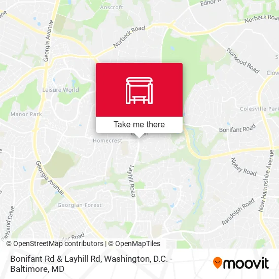 Mapa de Bonifant Rd & Layhill Rd