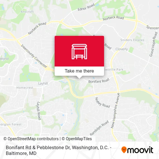 Bonifant Rd & Pebblestone Dr map