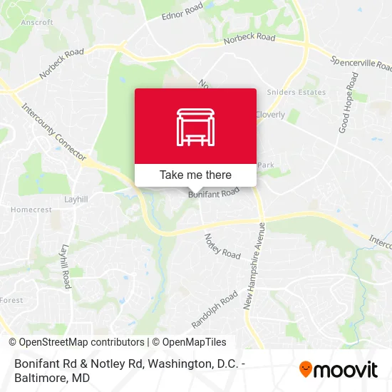 Bonifant Rd & Notley Rd map