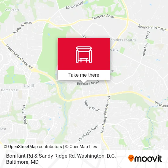 Bonifant Rd & Sandy Ridge Rd map