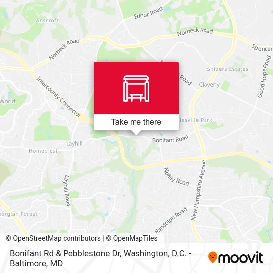 Bonifant Rd & Pebblestone Dr map