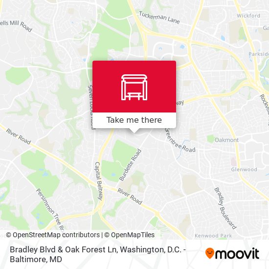 Bradley Blvd & Oak Forest Ln map