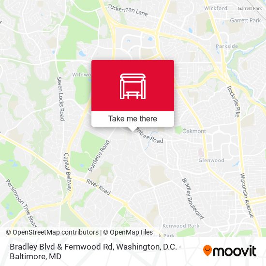 Bradley Blvd & Fernwood Rd map