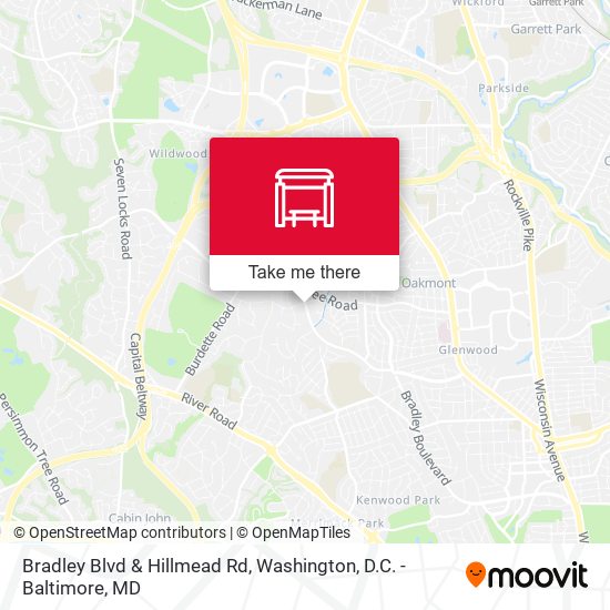 Bradley Blvd & Hillmead Rd map