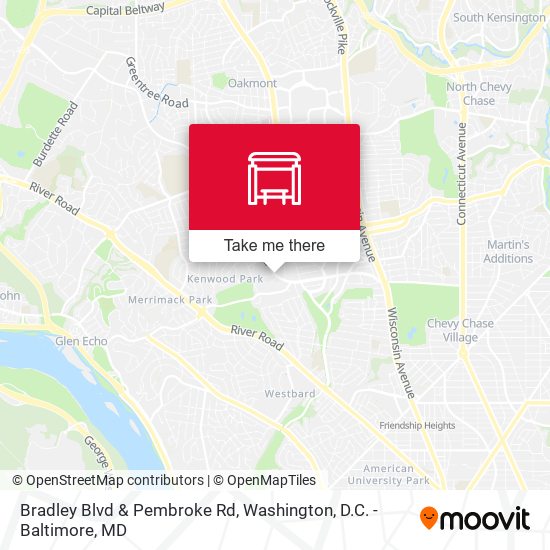 Bradley Blvd & Pembroke Rd map