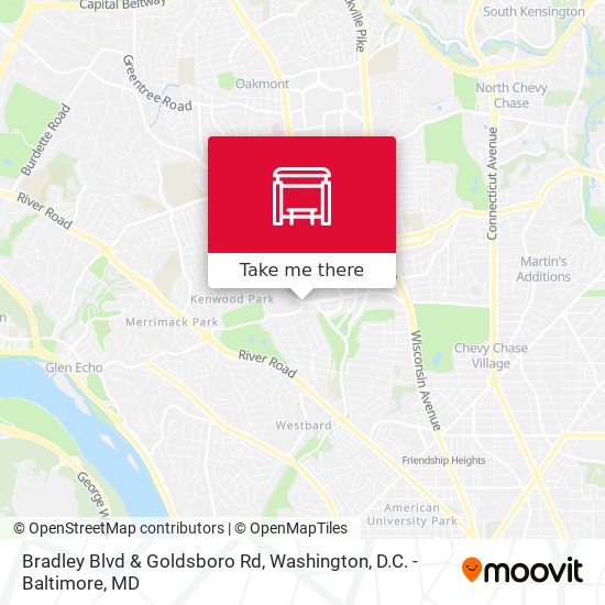 Bradley Blvd & Goldsboro Rd map