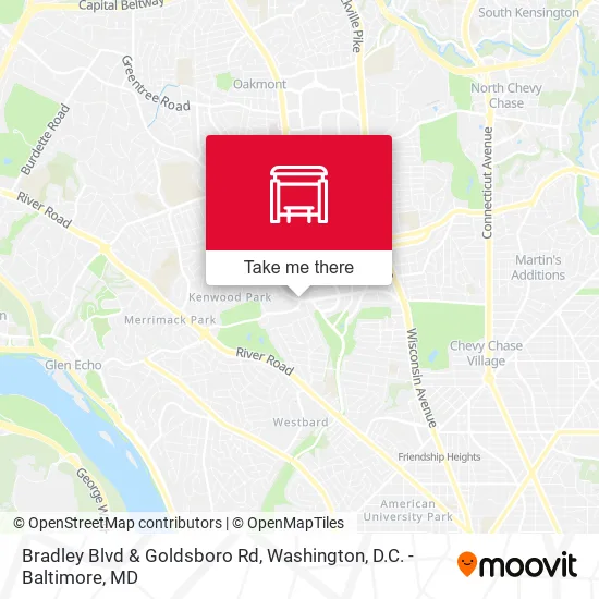 Bradley Blvd & Goldsboro Rd map