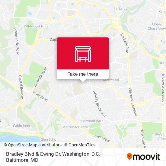 Bradley Blvd & Ewing Dr map