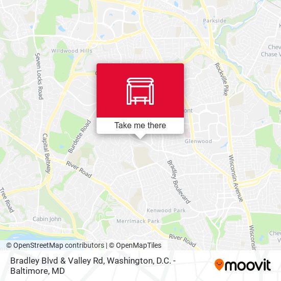 Bradley Blvd & Valley Rd map