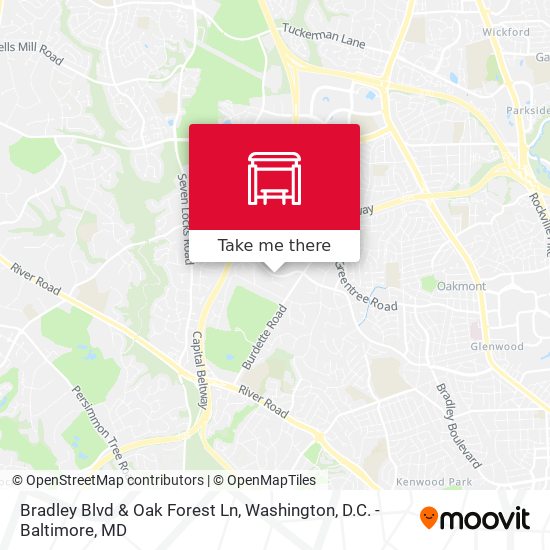 Bradley Blvd & Oak Forest Ln map