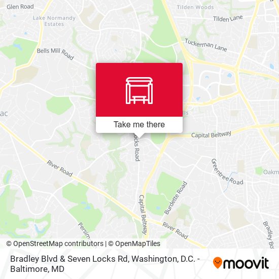 Bradley Blvd & Seven Locks Rd map