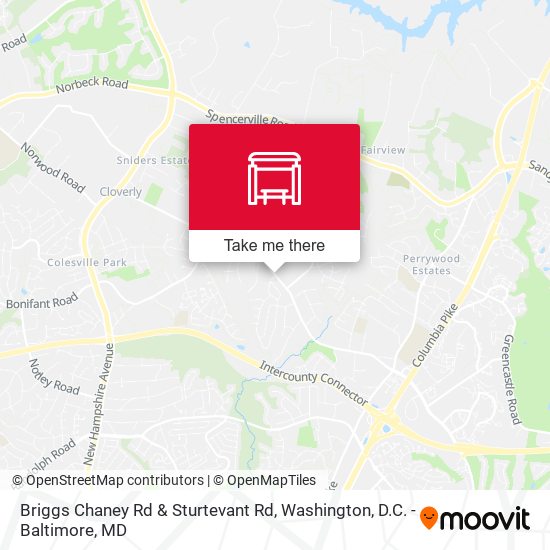 Briggs Chaney Rd & Sturtevant Rd map