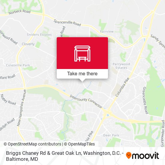 Briggs Chaney Rd & Great Oak Ln map