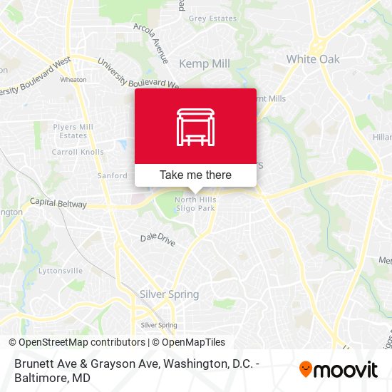 Brunett Ave & Grayson Ave map