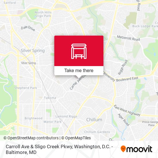 Carroll Ave & Sligo Creek Pkwy map