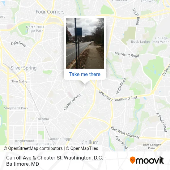 Carroll Ave & Chester St map