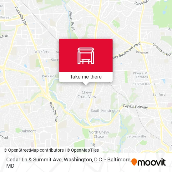 Cedar Ln & Summit Ave map