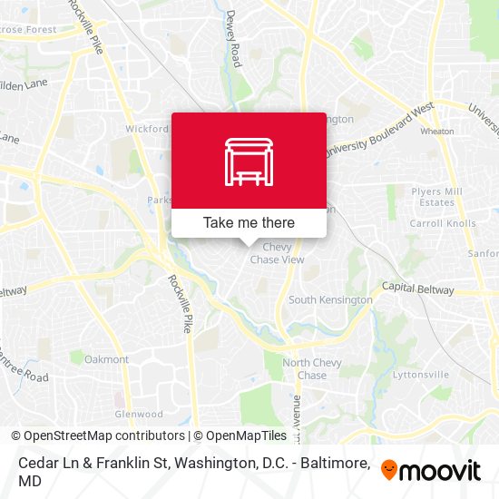Cedar Ln & Franklin St map
