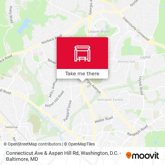 Connecticut Ave & Aspen Hill Rd map