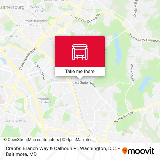 Crabbs Branch Way & Calhoun Pl map